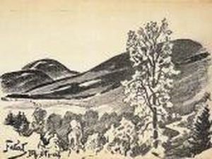 "skrzeczna Widziana Z Bystry" Z Teki Autolitografii Czartaka, 1928 R. by Julian Falat