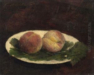Deux Peches Dans Une Assiette by Ignace Henri Jean Fantin-Latour