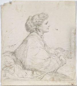 Femme Assise De Profil