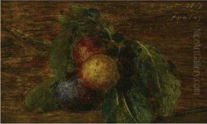 A Still Life With Prunes by Ignace Henri Jean Fantin-Latour