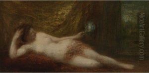 Odalisque A L'ecran by Ignace Henri Jean Fantin-Latour