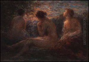 Trios Baigneuses Au Soleil Couchant by Ignace Henri Jean Fantin-Latour