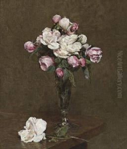 Roses Blanches Et Roses Dans Une Flute A Champagne