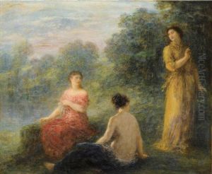 Trois Nymphes Pres D'une Source by Ignace Henri Jean Fantin-Latour