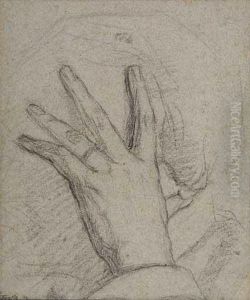 Study Of A Hand Held Against A Face by Ignace Henri Jean Fantin-Latour