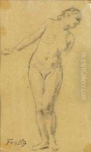 Etude De Jeune Femme Nue by Ignace Henri Jean Fantin-Latour