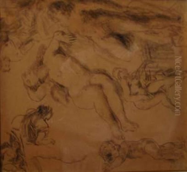 Etude Avec Femme Nue Allongee - view 1