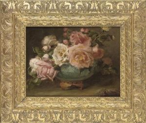 Roses In A Chinese Bowl by Ignace Henri Jean Fantin-Latour