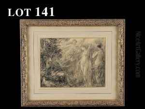Paris Et Les Trois Graces by Ignace Henri Jean Fantin-Latour