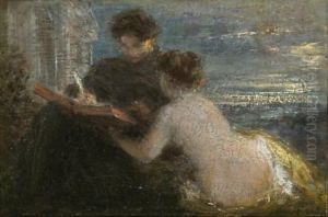 Le
Muse Et Le Poete by Ignace Henri Jean Fantin-Latour