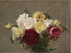 Bouquet De Roses by Ignace Henri Jean Fantin-Latour
