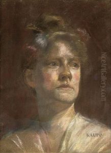 Brustbildnis Einer Jungen Dame Mit Hochgestecktem Haar. by Ignace Henri Jean Fantin-Latour