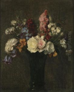 Vase De Fleurs Variees by Ignace Henri Jean Fantin-Latour