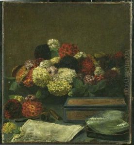 Stilleben Mit Blumen. by Ignace Henri Jean Fantin-Latour