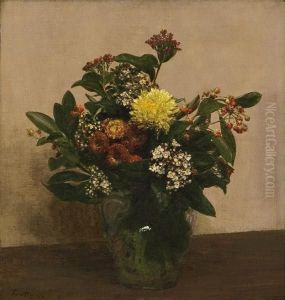 ''bouquet D'hiver'' by Ignace Henri Jean Fantin-Latour
