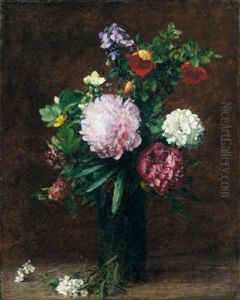 Fleurs, Gros Bouquet Avec Trois Pivoines by Ignace Henri Jean Fantin-Latour