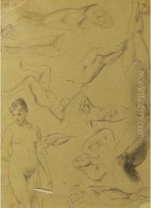 Studies Of Nudes by Ignace Henri Jean Fantin-Latour