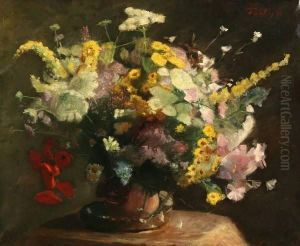 Still Life Of Flowers by Ignace Henri Jean Fantin-Latour