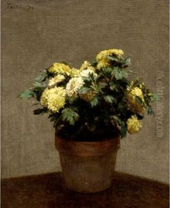 Yellow Chrysanthyms by Ignace Henri Jean Fantin-Latour