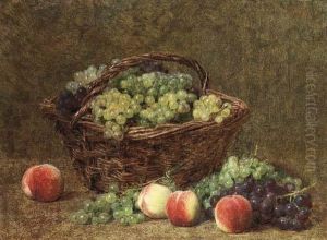 Panier De Raisins Blancs Et De Peches by Ignace Henri Jean Fantin-Latour