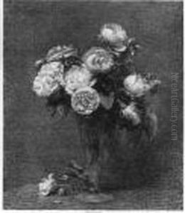 Bouquet De Roses (hediard 26) by Ignace Henri Jean Fantin-Latour
