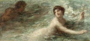 Naiade Poursuivie Par Un Triton by Ignace Henri Jean Fantin-Latour