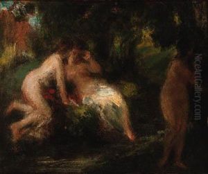 Female Bathers In A Forest by Ignace Henri Jean Fantin-Latour