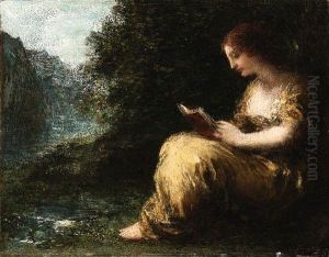 A Young Lady Reading by Ignace Henri Jean Fantin-Latour