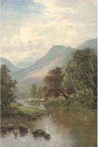 A peaceful stretch of the river by Benjamin Williams Leader