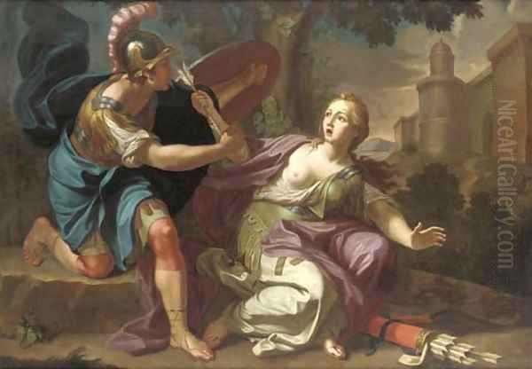 Armida restrained by Rinaldo - view 1