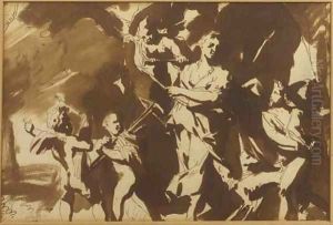 Diana led away from the figure of Prosperity by cupids and putti by Gerard de Lairesse