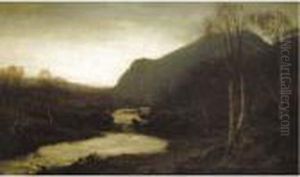 A Highland River At Dusk by David Farquharson