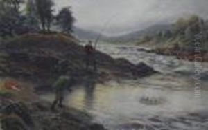 Salmon Fishing On The Dee by Joseph Farquharson