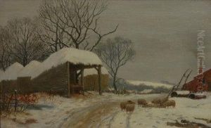 Winter Farm. by Joseph Farquharson