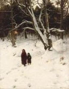 A Walk In The Snow by Joseph Farquharson