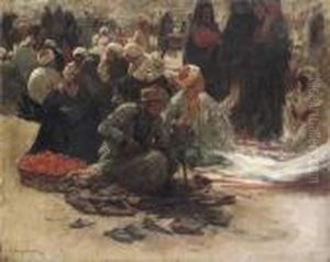 Study For Market In Egypt by Joseph Farquharson