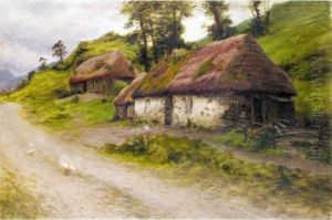 Crofters Cottages At Kintail by Joseph Farquharson