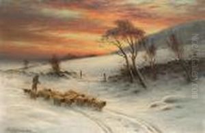 When Day Expiring In The West, The Shepherd Tends His Flock by Joseph Farquharson