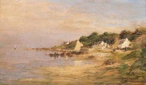 An East Coast Fishing Village by Joseph Farquharson