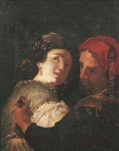 A man stealing a lady's purse by Johann Liss