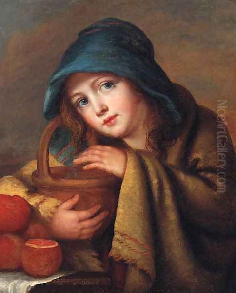 A girl selling oranges - view 1