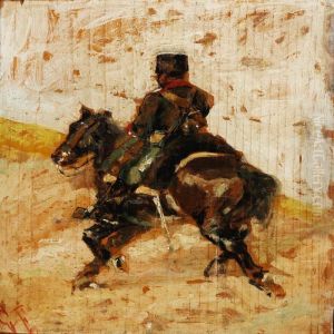 A Horseman In Uniform by Giovanni Fattori