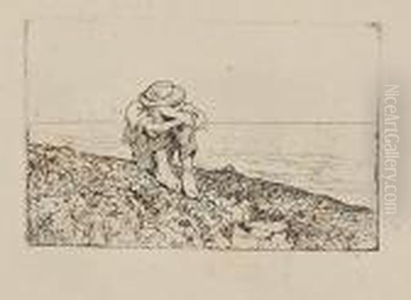 Ragazzo Seduto In Riva Al Mare - view 1