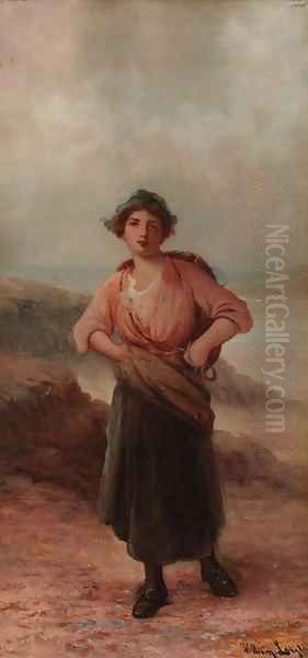 A girl on a beach - view 1