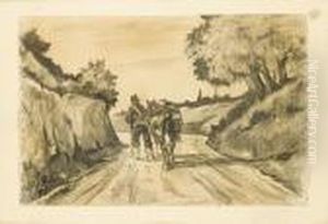 Soldier And Horse On A Track by Giovanni Fattori