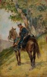 Militaire A Cheval by Giovanni Fattori