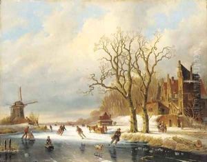 Skaters in a winter landscape 2