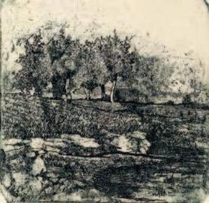 Paesaggio Con Alberi by Giovanni Fattori