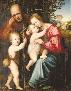 The Holy Family with the Infant Saint John the Baptist by Giovanni Di Lorenzo Larciani