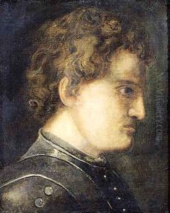 Study of the head of a man, in profile to the right